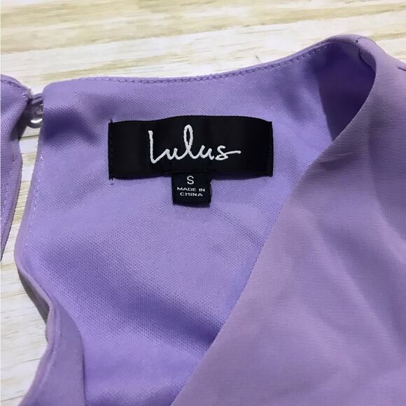 Lulus Long Modest Faux Wrap High Low Ruffle Midi Dress Small Purple‎ Easter - Picture 2 of 2